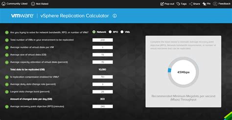 vsphere replication calculator.